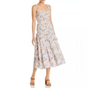 Saylor Althea Floral-Print Tiered Dress Size Medium